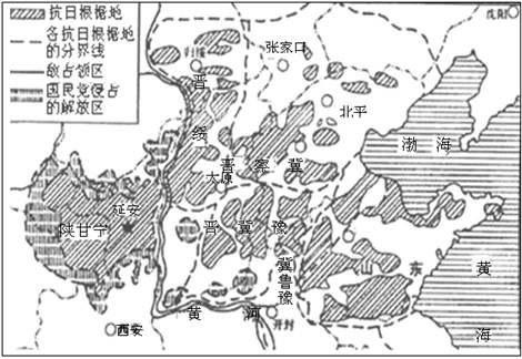 阅读下列材料,回答问题:图一农村革命根据地形势示意.