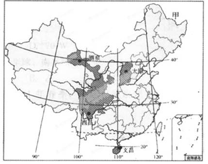 太原(112°e,38°n),海南文昌 (110°e,20°n)四大卫星发射基地