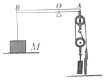 如图为吊装工具示意图,物体m为重5000n的配重,杠杆ab的支点为o,oa:ob=