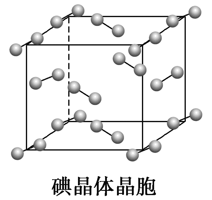 如图为碘晶体晶胞结构下列有关说法正确的是