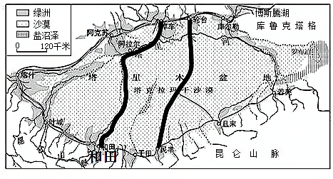 下图为塔里木盆地绿洲城镇交通线分布图据此完成下列小题