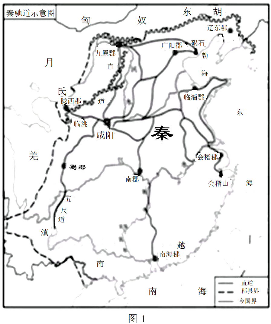 从而使秦国在战国时代的大争之世立于不秦朝道路示意图秦代陆路交通