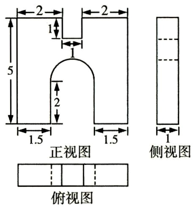 【推荐3】某几何体的三视图如图所示,则该几何体的体积是)