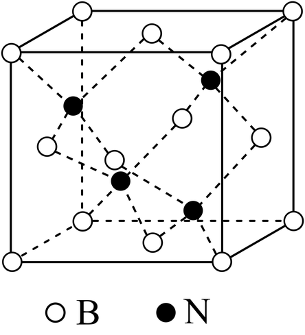 立方氮化硼结构与金刚石相似(如图,晶