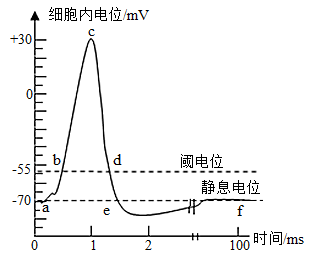 如图是某神经纤维动作电位的模式图下列叙述正确的是