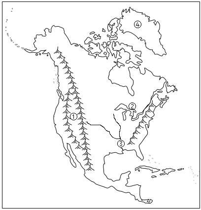 北美洲地形图填空图片