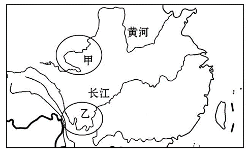 13. 讀長江與黃河示意圖,回答下列各題.