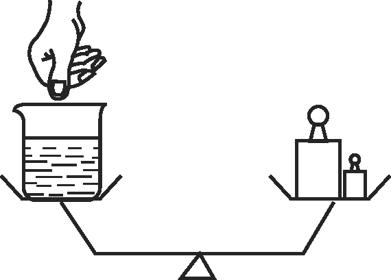 天平左盤的盛水容器與右盤砝碼平衡(如圖所示),用手指輕輕浸入盛水