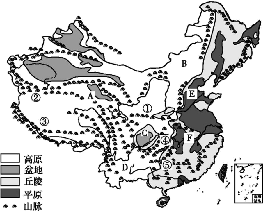 中国地形图高清黑白图片