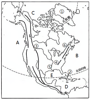 北美洲手绘地形图图片
