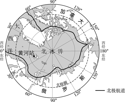 【小题1】黄河站是我国首个北极科考站,其位于北京(40°n,116°e)的()