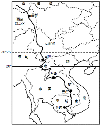 【推薦1】下面圖示中左圖為瀾滄江—湄公河示意圖,右圖為流域內三城市