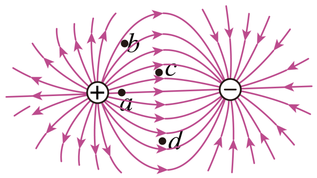 强度分布图像【推荐3】图中两个较靠近的等量异种点电荷的电场有4个点