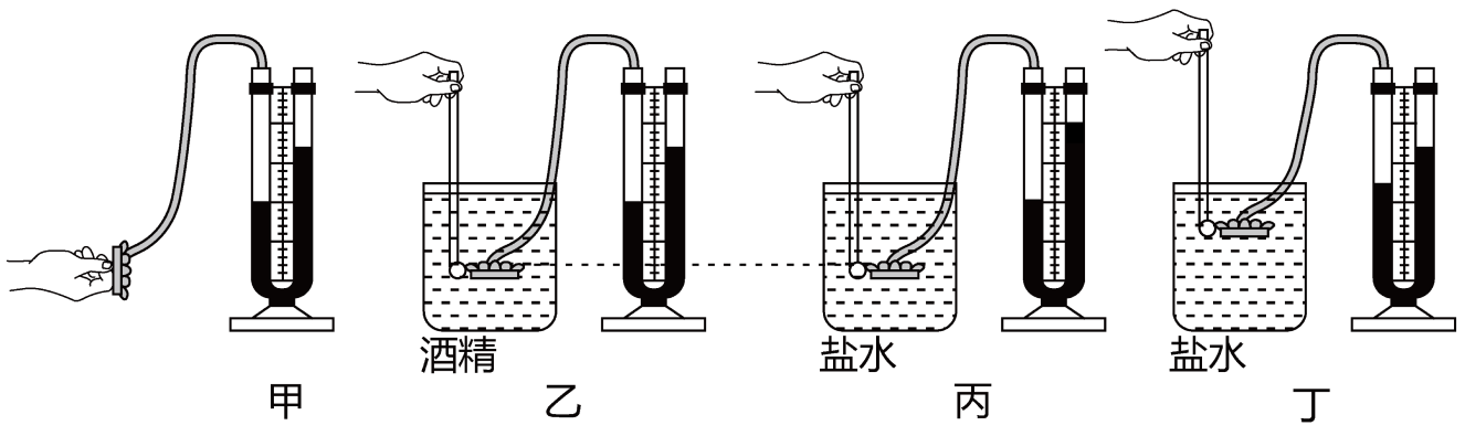 小明在探究"液体压强的大小与液体深度和液体密度的关系"实验中,所用