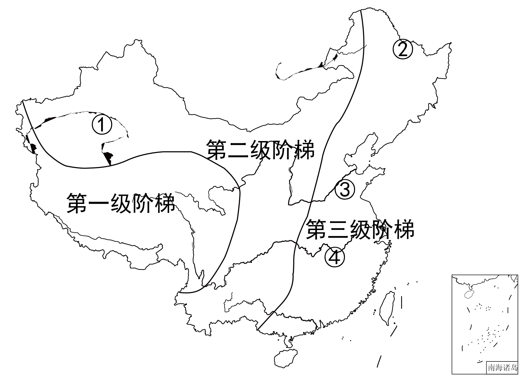 中国三级阶梯的分界线图片