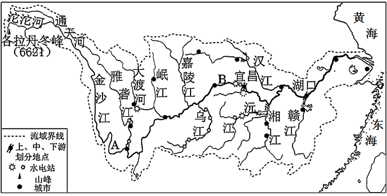 读长江黄河水系图完成下面小题