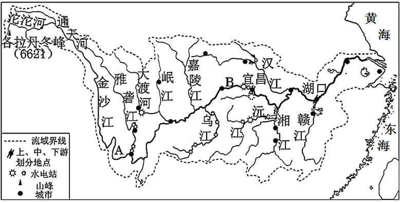 讀長江黃河水系圖完成下面小題