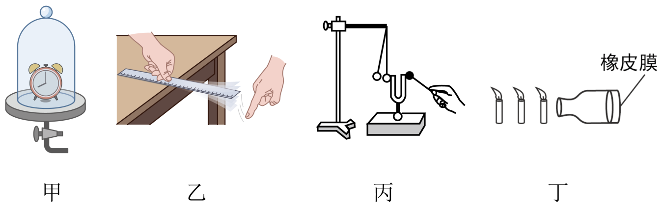 乙实验说明钢尺振动的频率越高,响度越大 c.