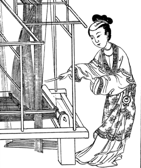 女人织布简笔画图片