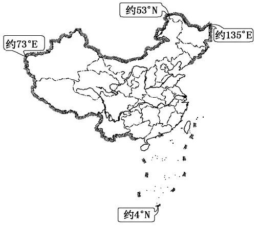 中国领土四端的位置图图片