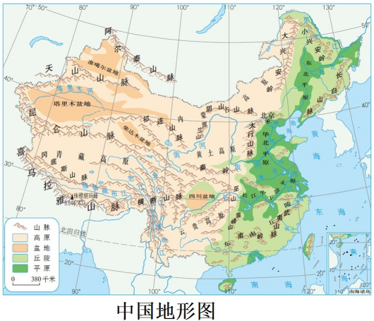 初中地理綜合庫 中國地理 中國的自然環境 地勢和地形 我國的地勢特徵