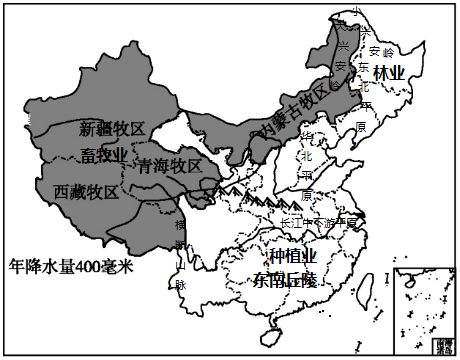 读中国主要畜牧业区和种植业区分布图完问题