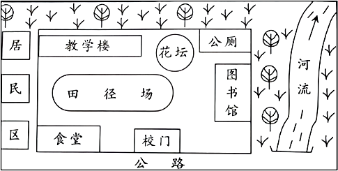 下图是某校学生绘制的一幅校园平面图读图完成下面小题