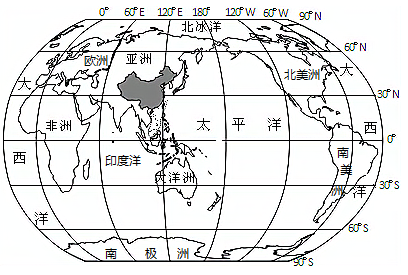 读中国在世界上的位置图完成下面小题