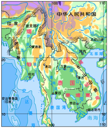 中南半岛水系图片