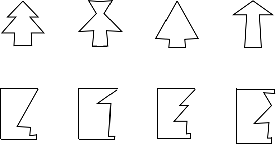 【推荐2】下面的图案分别是从哪张对折后的纸上剪下来的?连一连
