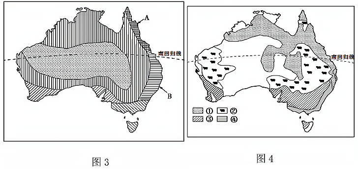 材料二澳大利亞氣候圖和澳大利亞農牧業分佈圖.(1)兩國都