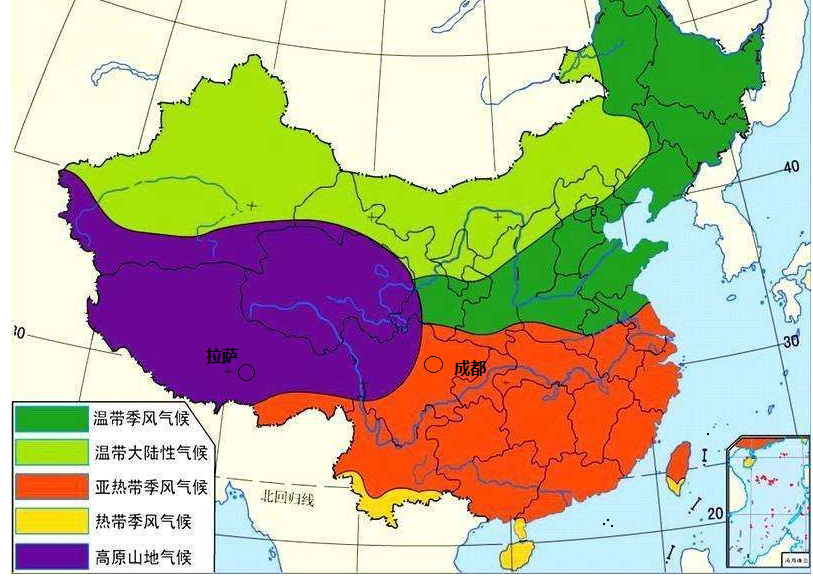 拉萨气候类型图图片