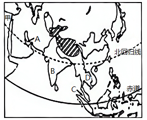 亚洲地区图回答问题图片