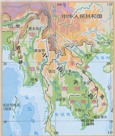 澜湄六国地图图片
