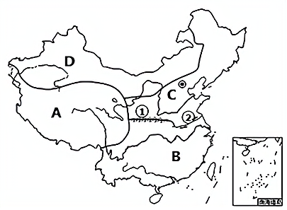 中国四大区域图手绘图片