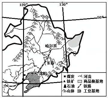 讀圖東北地區圖完成下面小題