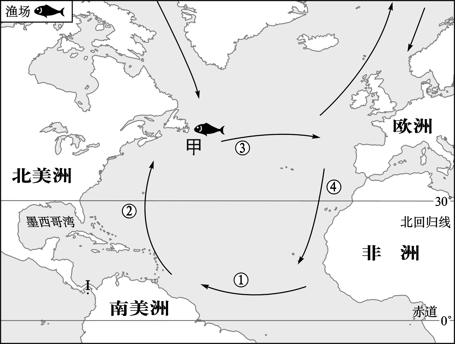 洋流分布简图手绘图片