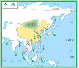 读图关于我国冬季风的说法正确的是