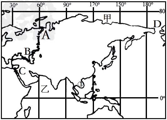 亚洲空白地图模板图片