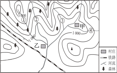 讀我國某區域等高線地形圖下圖完成下面小題