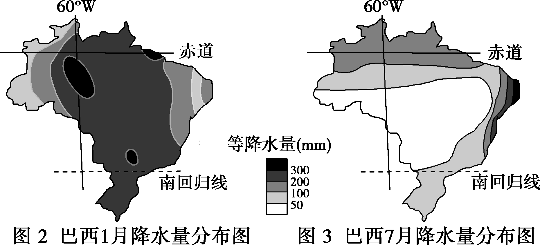 巴西降水量分布图图片