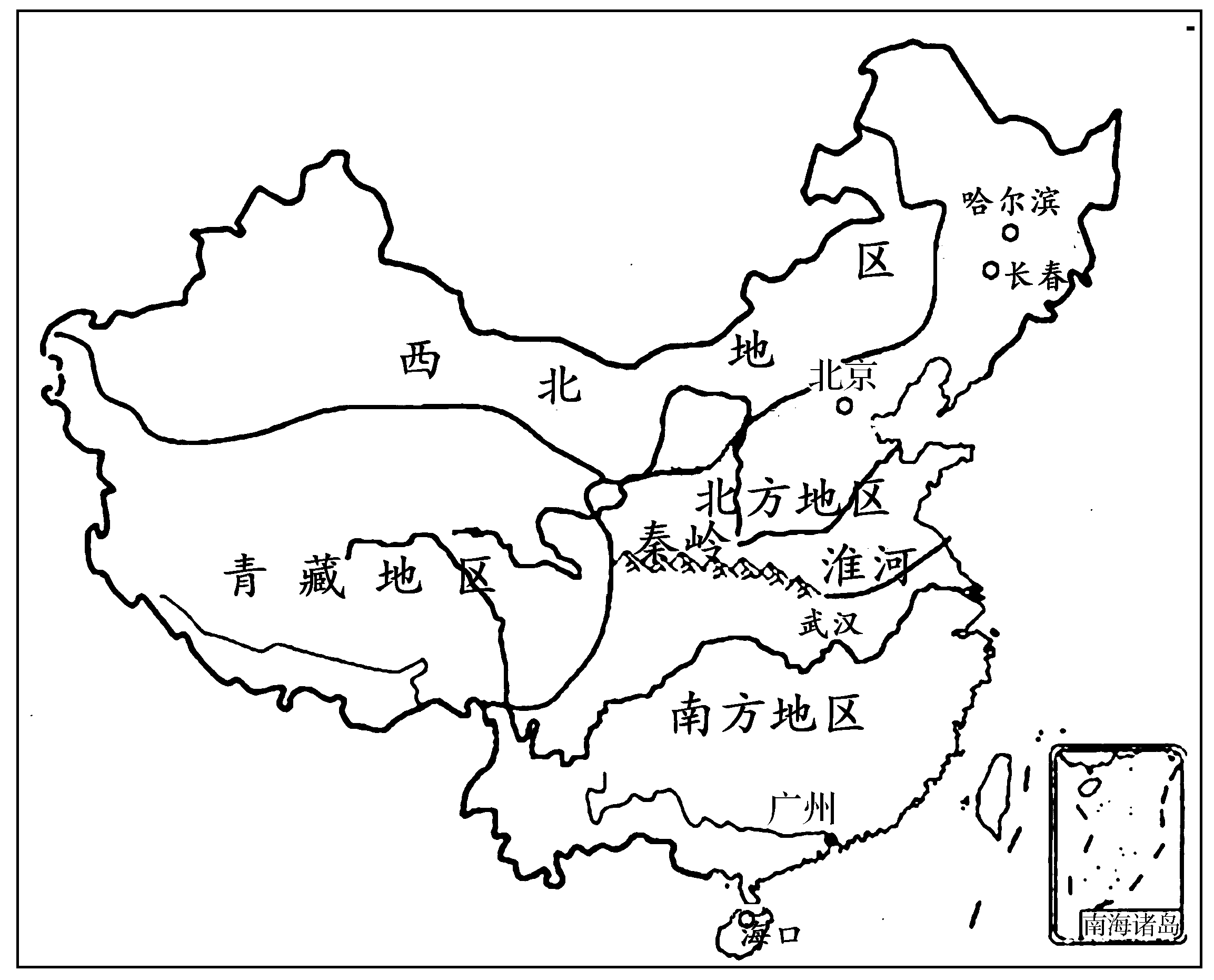 中国四大地理分布图图片