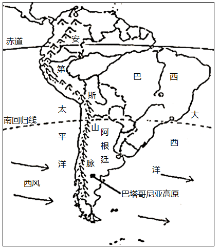 读南美洲地形图,完成下列问题(1)描述阿根廷的地理位置