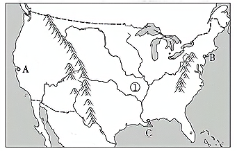 美国地形图简图高清图片