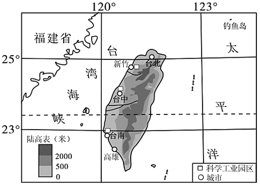 讀臺灣省略圖和臺灣島年等降水量線分佈圖,完成下面小題