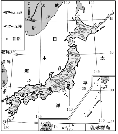 日本地形分布图图片