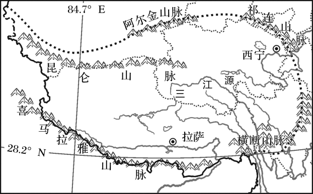 青藏地区空白图图片