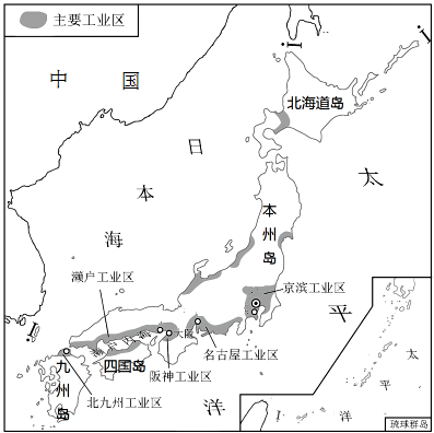 日本主要工业区示意图图片