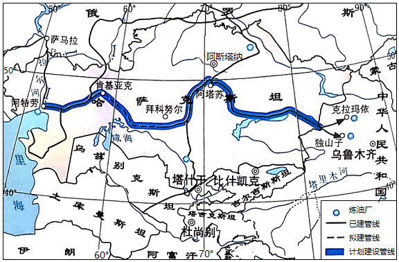 中亚石油管道线路图图片