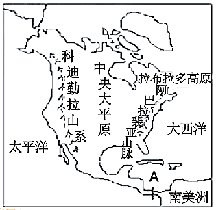 北美洲手绘地形图图片